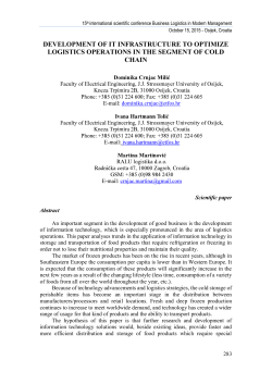 development of it infrastructure to optimize logistics operations in the