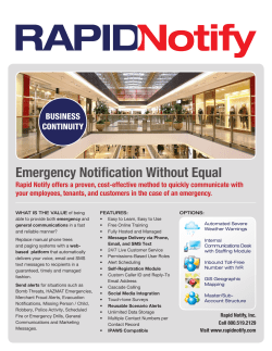 Emergency Notification Without Equal