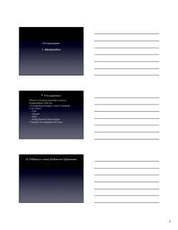 I. Introduction II. Offensive versus Defensive Operations