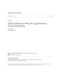 Naked Self-Interest? - UF Law Scholarship Repository