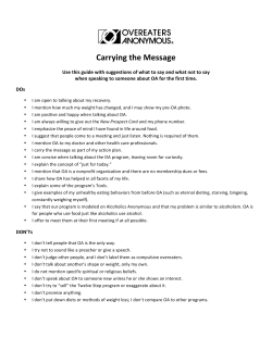 Carrying the Message - Overeaters Anonymous