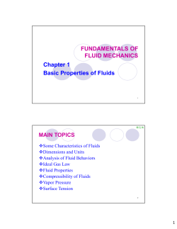 FUNDAMENTALS OF FLUID MECHANICS Chapter 1 Basic