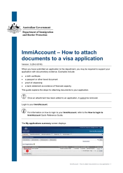ImmiAccount &ndash; How to attach documents to a visa application