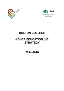 bolton college higher education (he) strategy 2014-2016