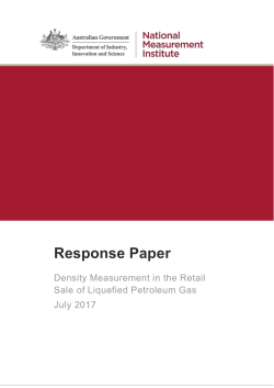 NMI Response Paper - LPG Density Measurement