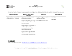 IT:101 Cisco Networking Academy I Overview Table of Course