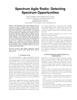 Spectrum Agile Radio - Computer Science, UC Davis