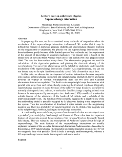 Lecture note on solid state physics Superexchange interaction