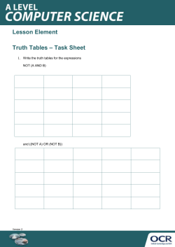 Binary truth tables - Checkpoint task