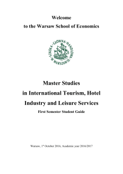 International Tourism Hotel Industry and Leisure Services