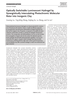 Optically Switchable Luminescent Hydrogel by Synergistically