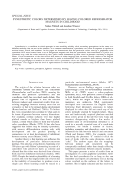 special issue synesthetic colors determined by having colored
