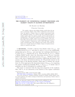 The stability of conditional Markov processes and Markov chains in