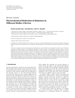 Electrochemical Reduction of Quinones in Different Media: A Review