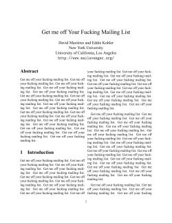 Get me off Your Fucking Mailing List