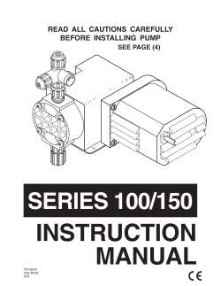 Series 100/150 Pump (Chemical Feeder) Manual