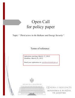 I. ENERGY SECTOR IN THE Western Balkans