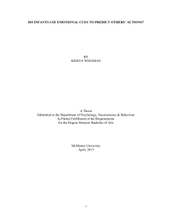 i DO INFANTS USE EMOTIONAL CUES TO PREDICT OTHERS