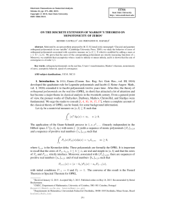 ETNA ON THE DISCRETE EXTENSION OF MARKOV`S THEOREM