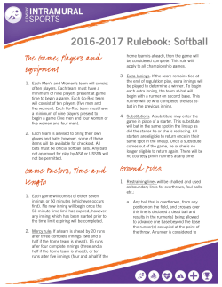 2016-2017 Rulebook: Softball