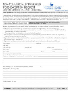 Non-Commercially Prepared Food Exception Request Form