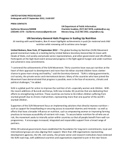 Read the Scaling Up Nutrition Press Release