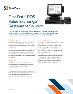 First Data&reg; POS Value ExchangeTM Restaurant Solution