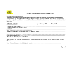 junior membership form – 2014 season