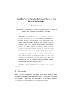 Plant Leaf Water Detection Instrument Based on Near Infrared