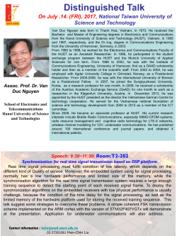 Distinguished Talk Assoc. Prof. Dr. Van Duc Nguyen