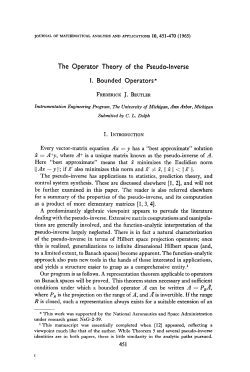 The Operator Theory of the Pseudo-Inverse I. Bounded