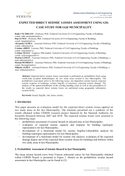 expected direct seismic losses assessment using gis. case study for