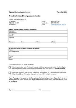 Special Authority application Form SA1291 Freestyle Optium Blood