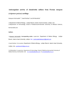 Anticoagulant activity of chondroitin sulfates from Persian sturgeon