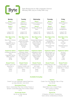 Main Meal of the Day