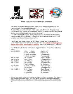 MYHA Try-out and Team Selection Guidelines One