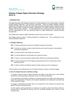 Kirklees College Higher Education Strategy 2016-19