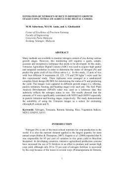ESTIMATION OF NITROGEN OF RICE IN DIFFERENT GROWTH