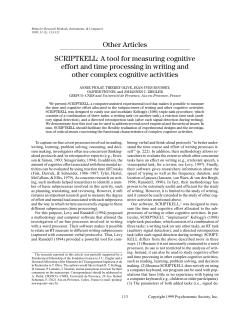 Other Articles SCRIPTKELL: A tool for measuring cognitive effort and