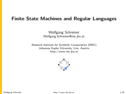 Finite State Machines and Regular Languages - risc moodle