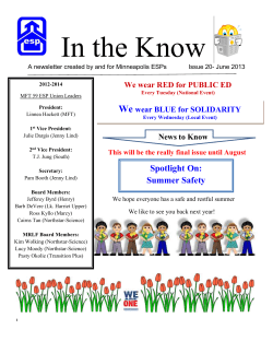 News to Know This will be the really final issue until August Spotlight