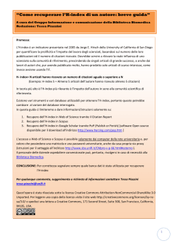 Come recuperare l`H-index di un autore: breve guida