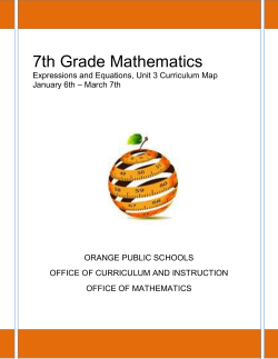 7th Grade Mathematics - Orange Public Schools