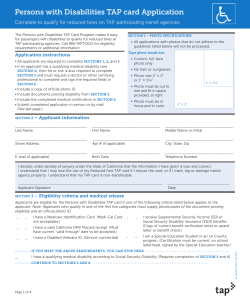 Persons with Disabilities TAP card Application