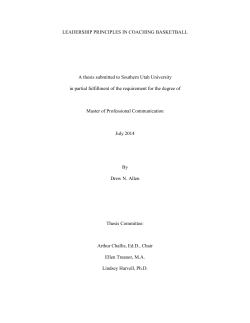 LEADERSHIP PRINCIPLES IN COACHING BASKETBALL A