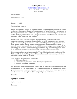 AKPsi Cover Letter - Western Michigan University