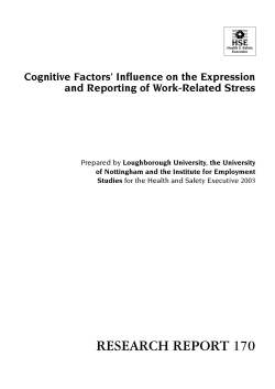RR170 - Cognitive Factors` Influence on the Expression and