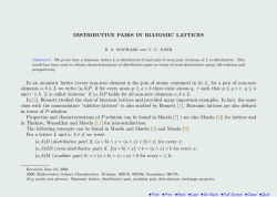 DISTRIBUTIVE PAIRS IN BIATOMIC LATTICES In an