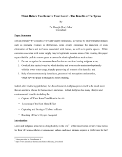 Think Before You Remove Your Lawn! &ndash;The Benefits of Turfgrass