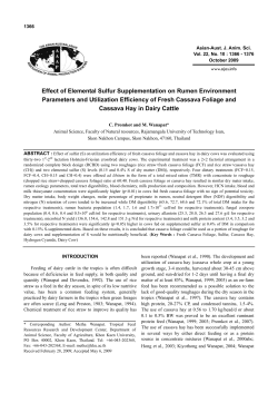 Effect of Elemental Sulfur Supplementation on Rumen Environment